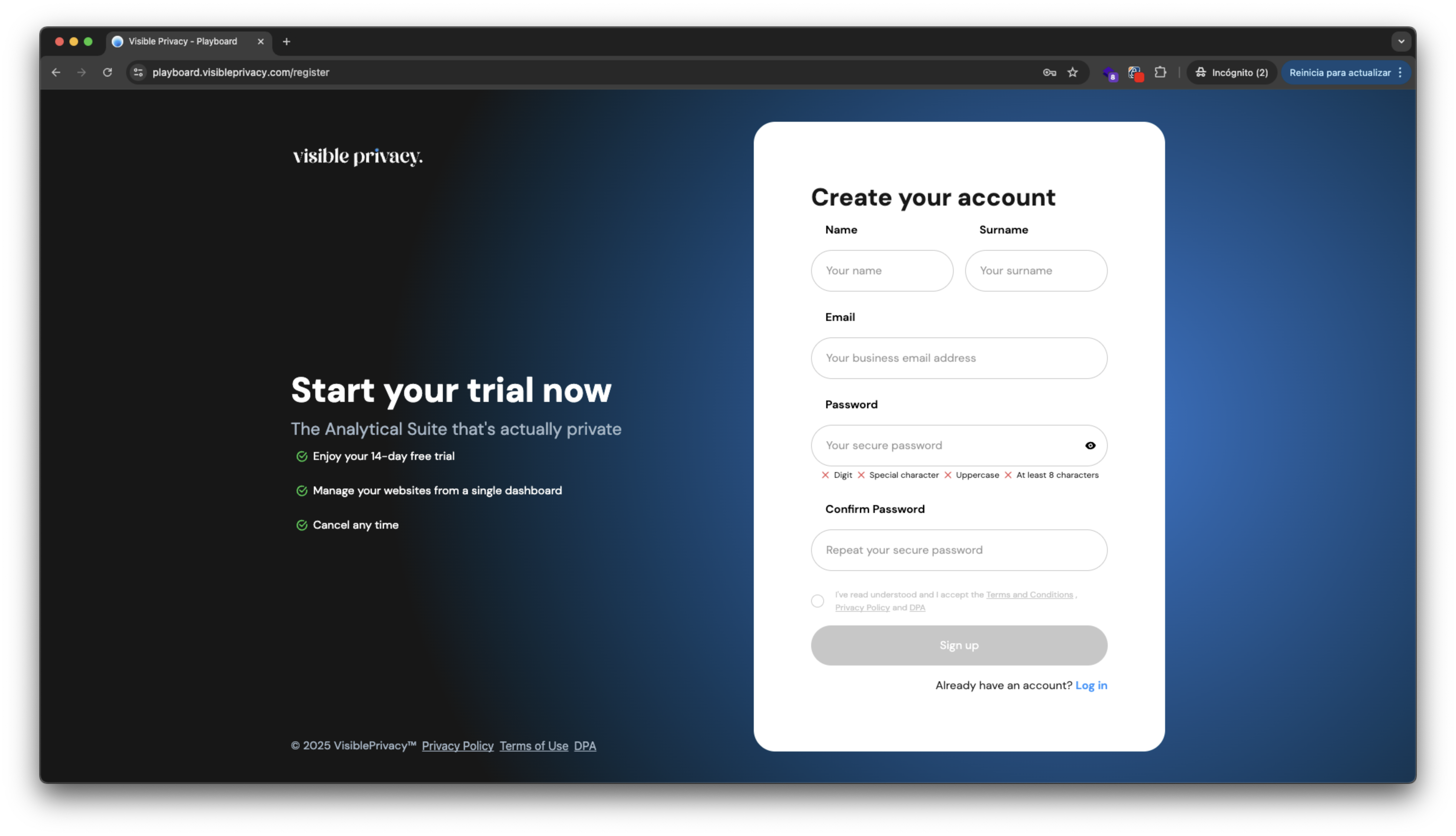 Visible Privacy Playboard